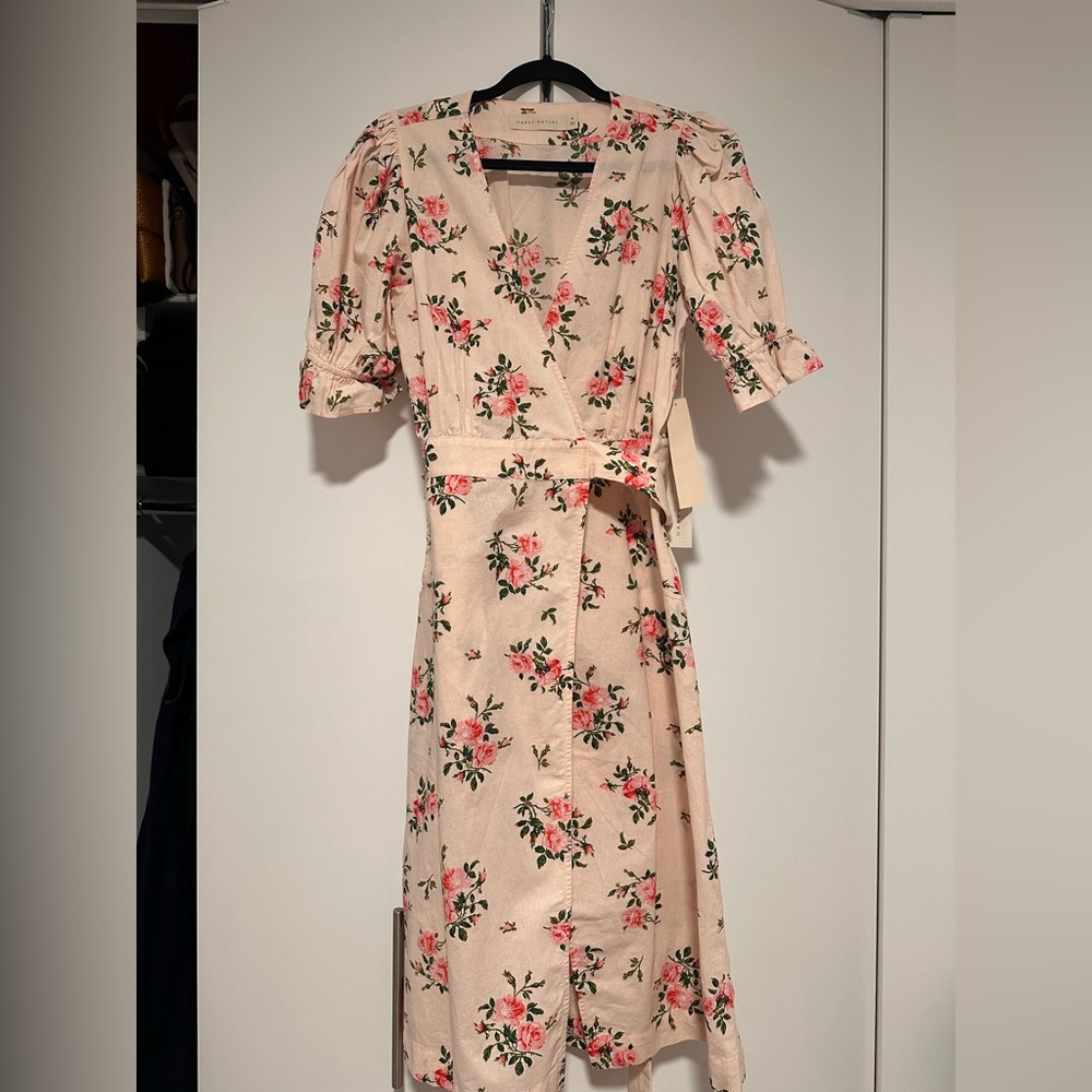 Happy x Nature Wrap Dress - Pink floral